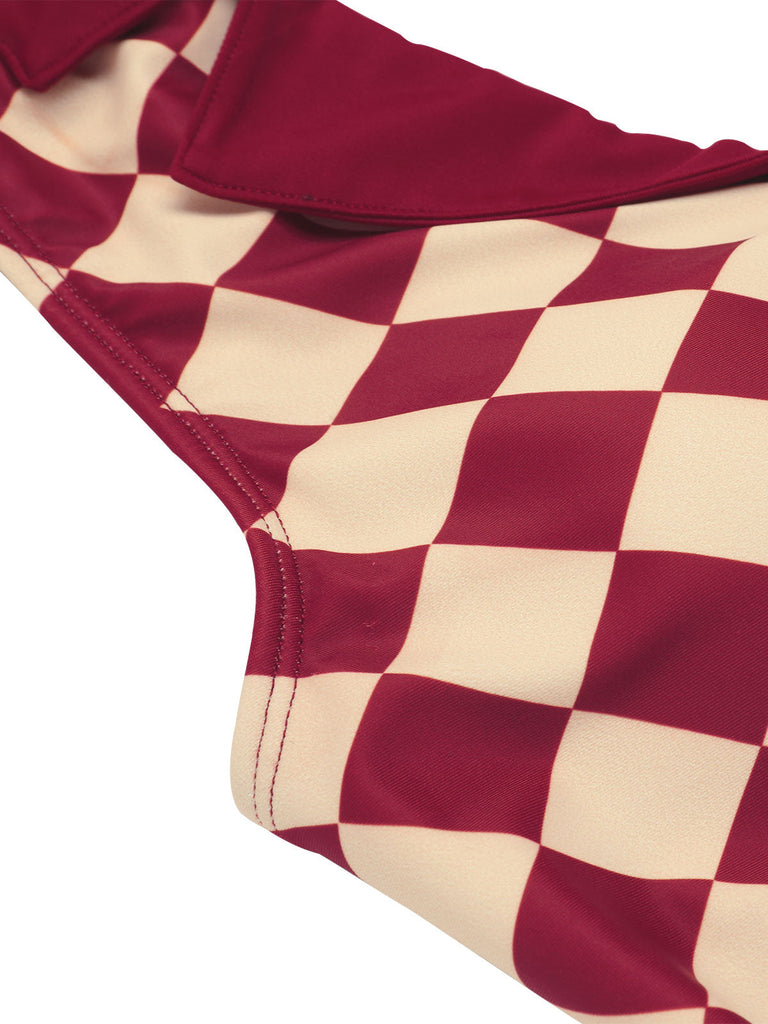 WEINROTER EINTEILIGER BADEANZUG MIT LANGEM REVERS