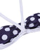 Marineblauer 1940er Polka Dot Halter Badeanzug