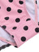Rosa 1940er Halter Polka Dots Schleife Einteiliger Badeanzug
