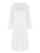 Weiß 1960s Solide Farbe Laternenärmel Nachthemd