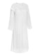 Weiß 1960s Solide Farbe Laternenärmel Nachthemd