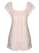 Rosa 1950er Quadratkragen Schleife Pyjamas