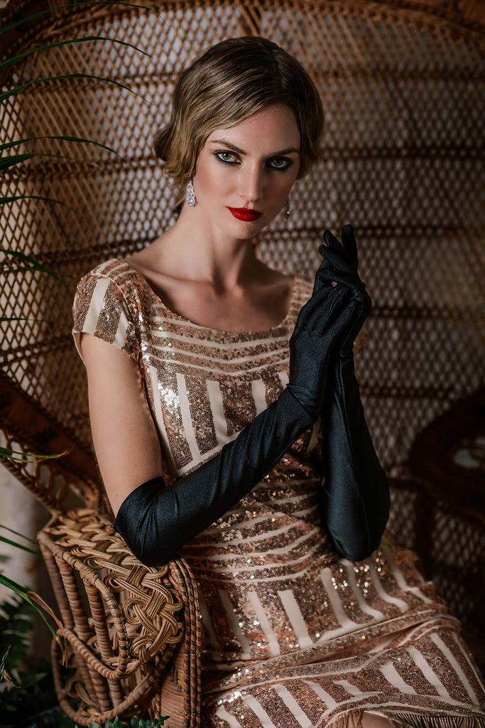 PINK 1920ER PAILLETTEN FRANSEN KLEID