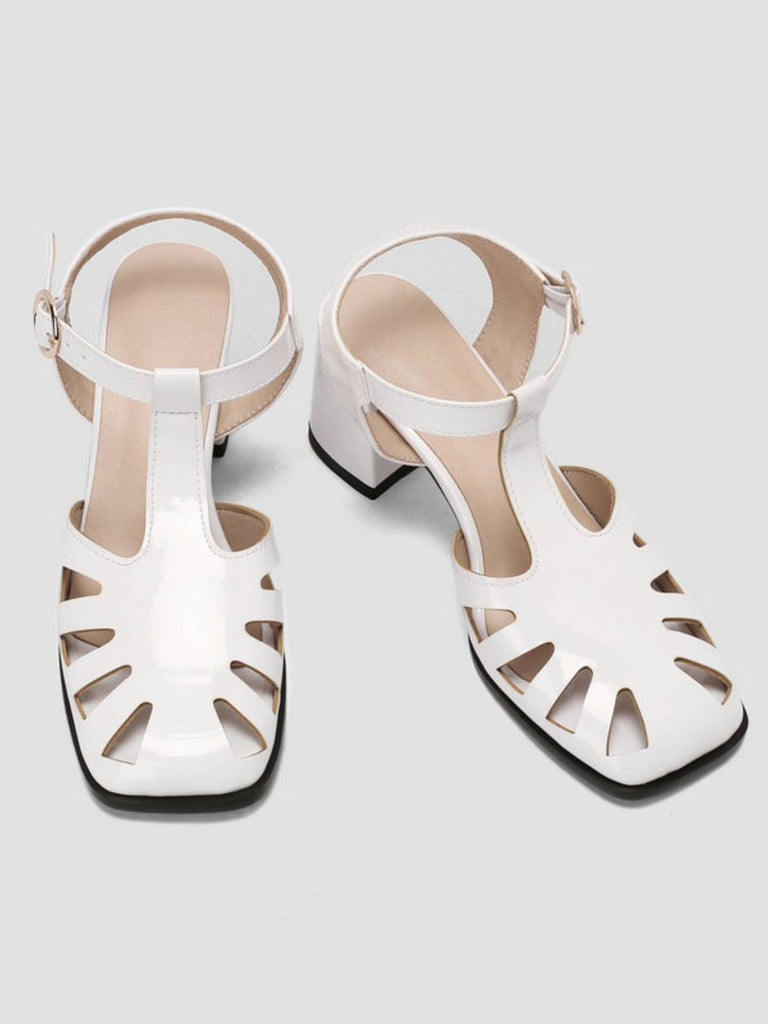 RETRO CUTOUT SANDALEN HIGH HEEL SCHUHE