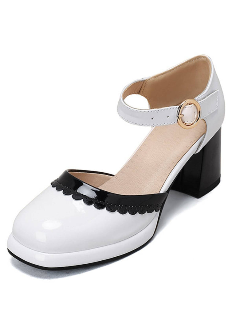 Rosa RETRO KNÖCHELRIEMEN HIGH HEELS SCHUHE