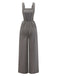 Grau 1940er Cord Weit-Bein Latzhose Jumpsuit