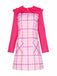 2PCS 1960er Plaids Tasche Wednesday Addams Stil Top & Kleid