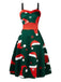 1950er Weihnachten Spaghetti Träger Swing Kleid