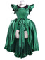 Grün 1950er Wednesday Addams Inspiriert Satin Kostüm Set