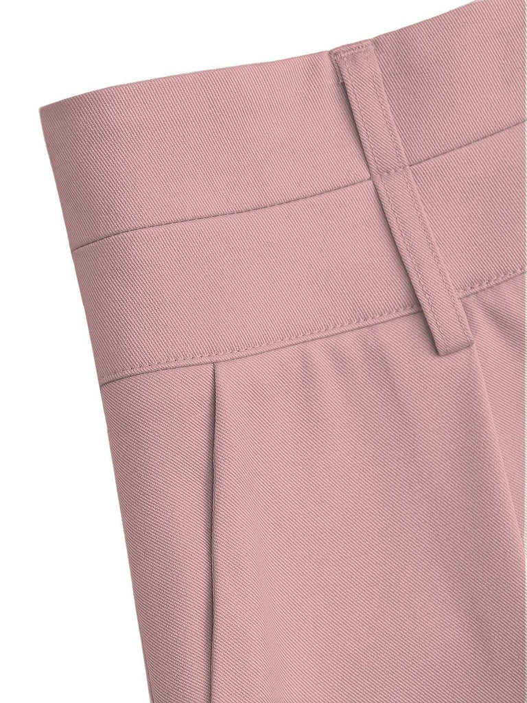Rosa 1950er Hohe Taille Solide Hosen
