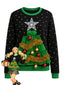 1980er 3D Weihnachtsbaum Lametta Pullover