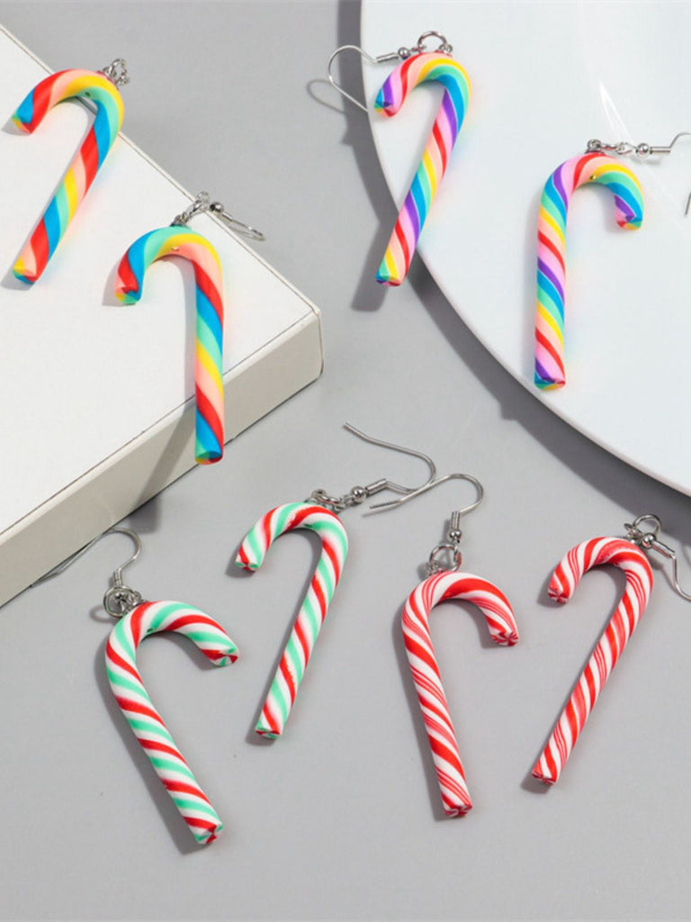 Weihnachten Regenbogen Zuckerrohrbonbon Farbe Ohrringe