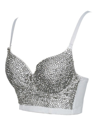 1970er Steampunk Strassstein Camisole mit Nieten