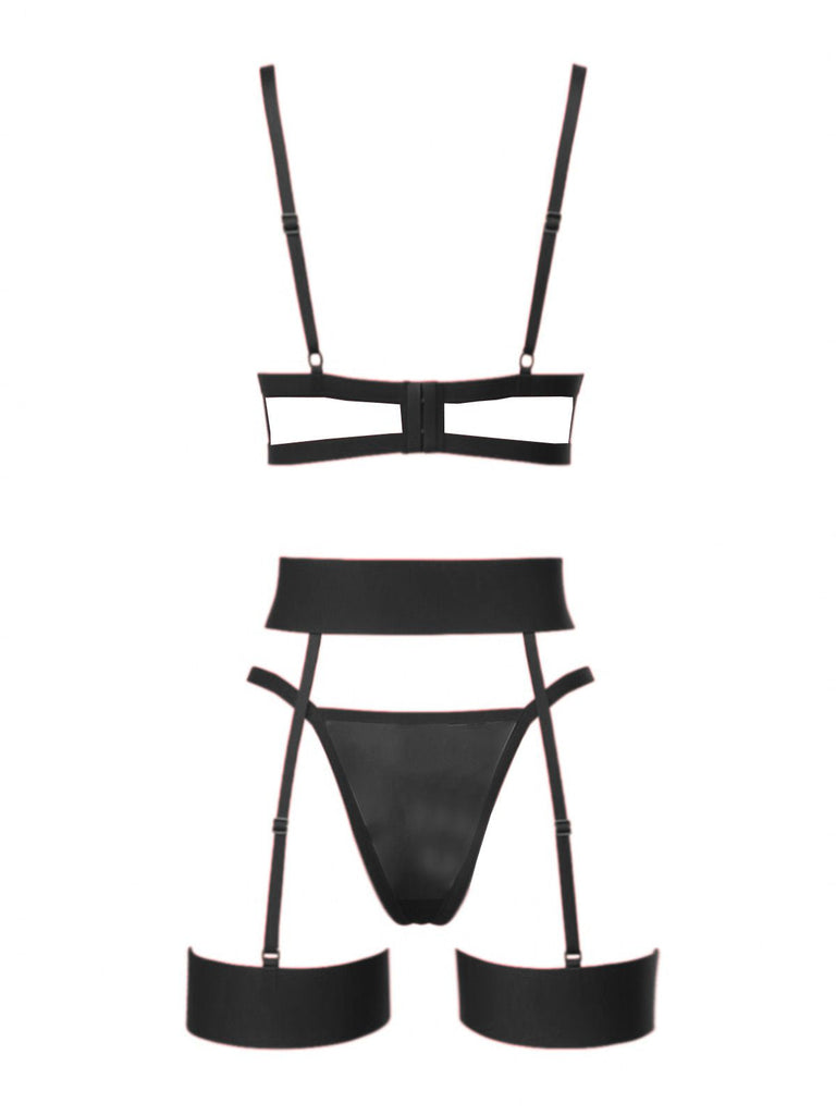 3PCS 1980er Spitze Bogen Detail Wäsche Set