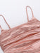 Rosa 1930er Solide Satin Gerüschtes Schlitz Kleid