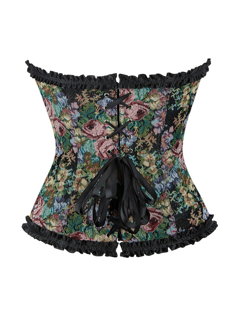 1980er Ölgemälde Blumen Spitze Trimmen Korsett