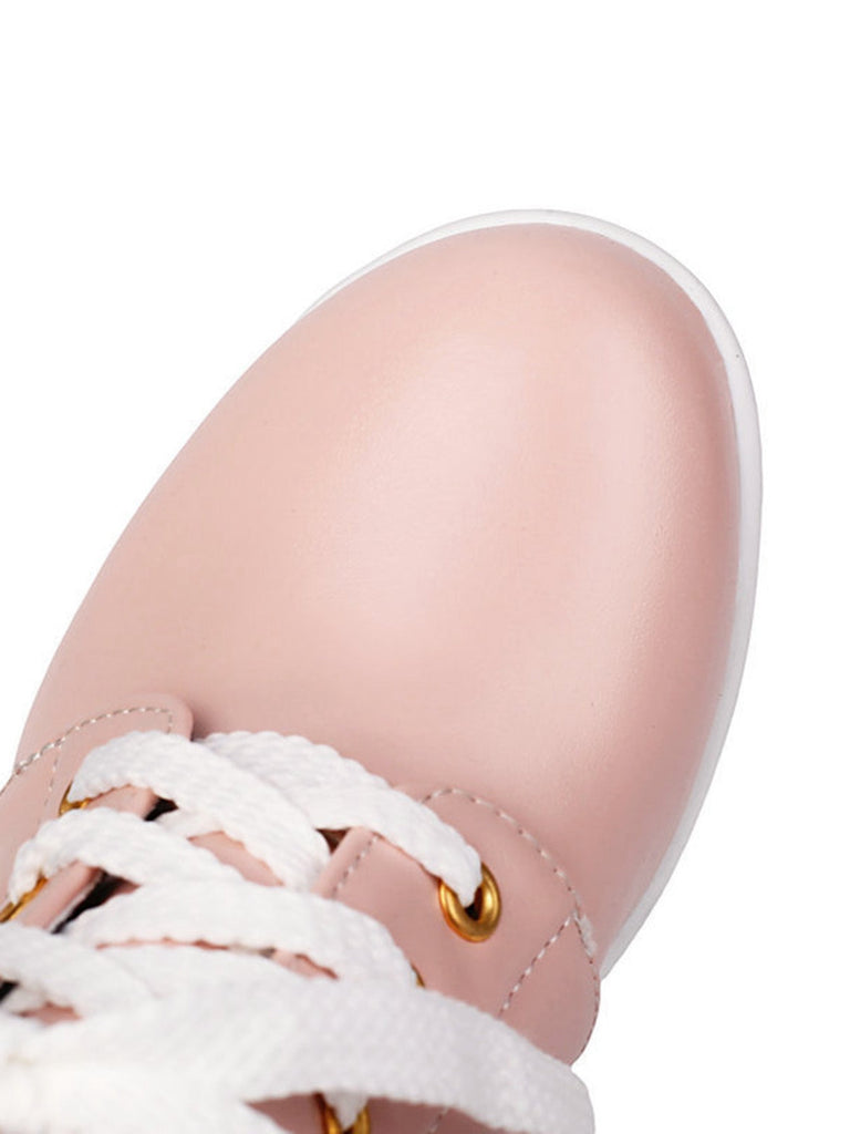 Vintage Spitze Perlen Bogen Blockabsatz Stiefel