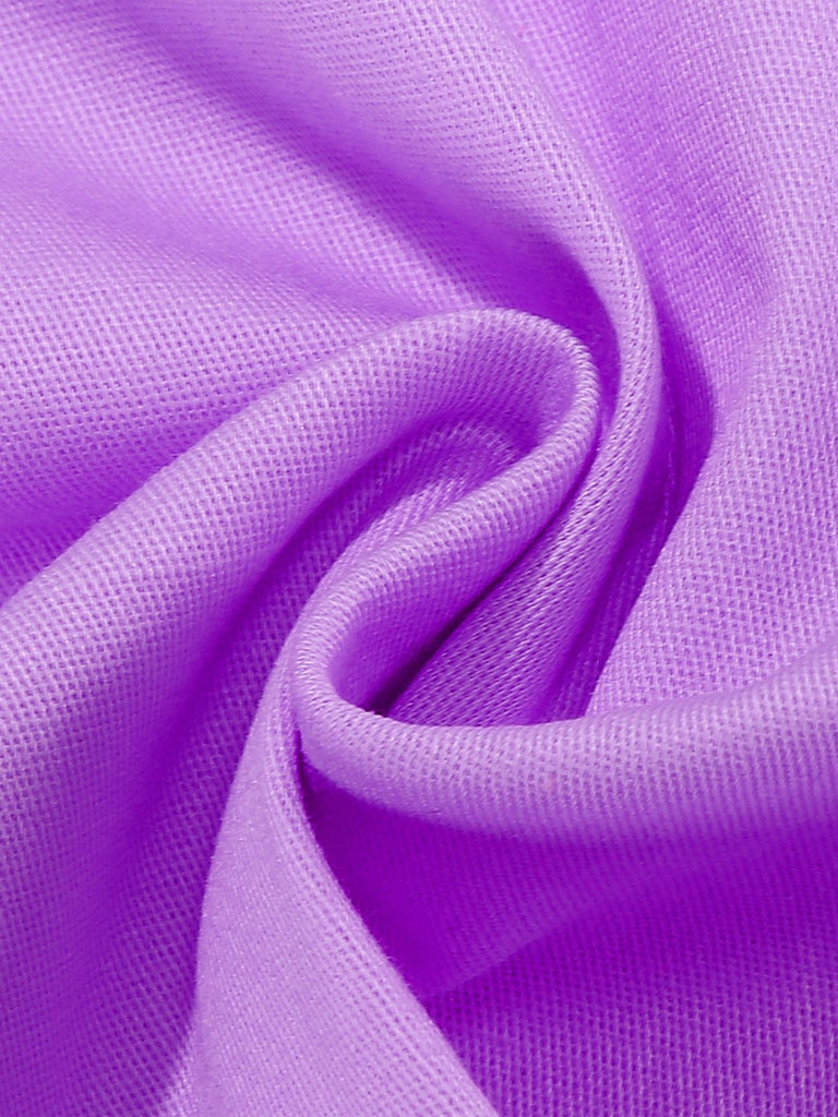 1950er Solide Matrosen Kragen Schleife Ärmellos Kleid