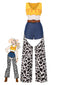 [Vorverkauf] 1980er V-Ausschnitt Cowgirl Cut-Out Gürtel Jumpsuit