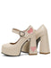 Vintage Herz Cut-Outs & Schnalle Mary Jane Absatz Schuhe