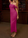 1930er Solide Schulterfrei Bodycon Maxi Kleid