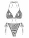 1970er Solide Halter Metallisch Bikini Set