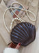 Vintage 3D-Muschel Transparent Perlenkette Tasche