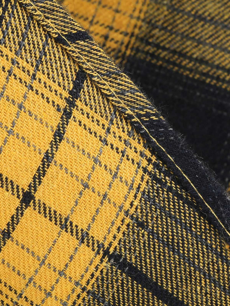 1950er Slip V-Ausschnitt Plaid Swing Kleid