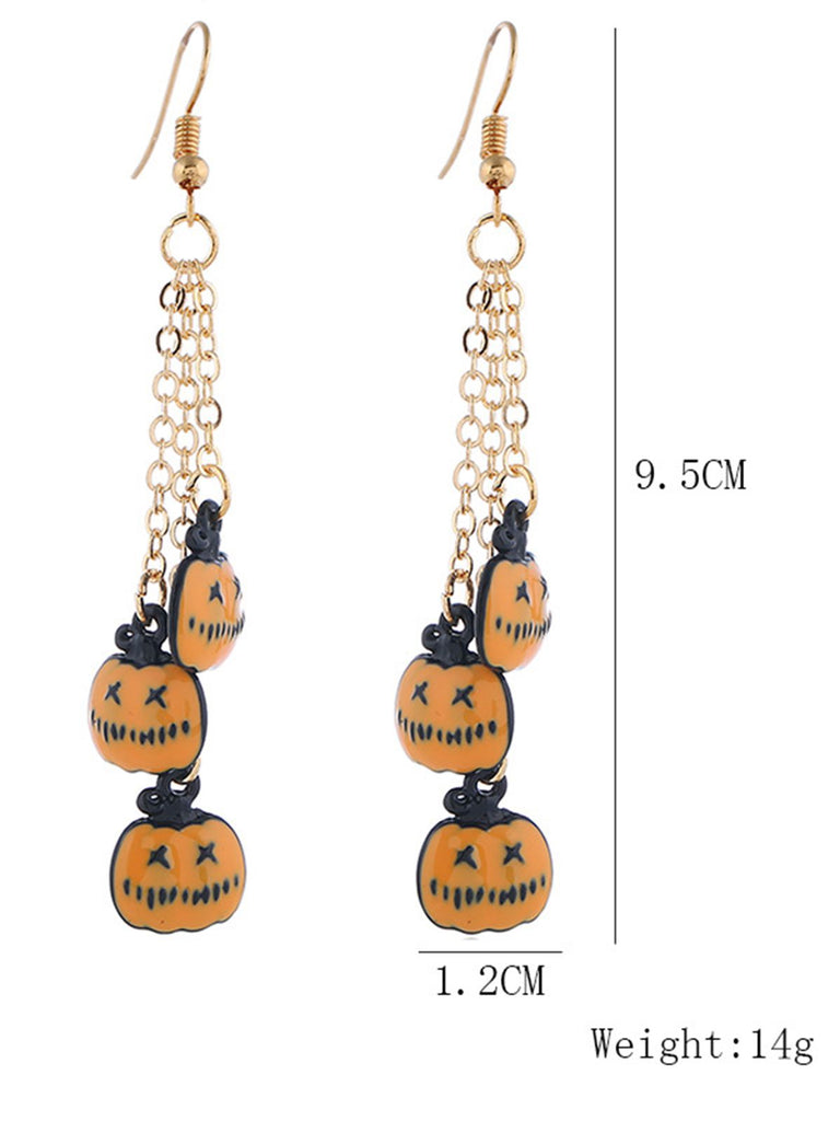 1950er Halloween Kürbis Lange Kette Ohrring