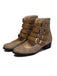 Runde Spitze Niedrig Blockabsatz Cut-Out Stiefel