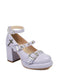 Punk Kreuzschnalle Knöchelriemen Chunky High Heels