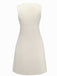 Beige 1960er Seestern Hülse Tasten Ärmellos Kleid