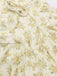 Gelb 1960er Blumen Puffärmel V-Ausschnitt Kleid
