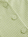 Grün 1960er V-Ausschnitt Hahnentritt Ärmellos Kleid