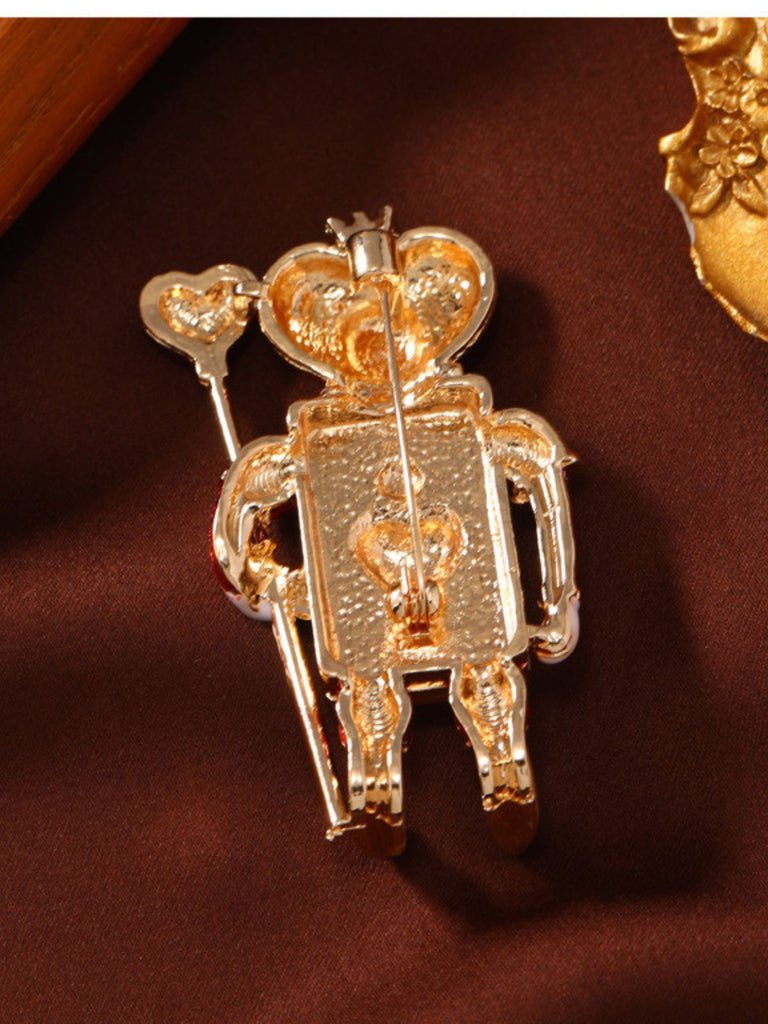 Vintage Rot Herz Schwarz Spatensoldat Weihnachten Brosche