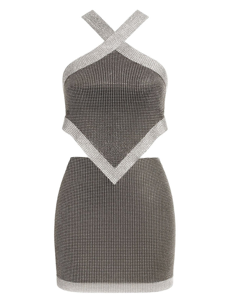 2PCS 1980er Metallisch Kreuzhals Top & Rock