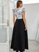 1930er Blumen Rüschenärmel V-Ausschnitt Patchwork Kleid