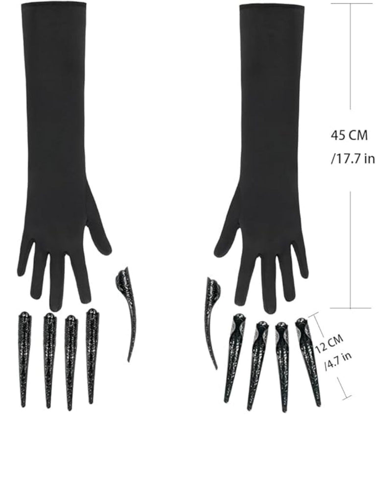 Halloween Schwarz Lang Klauen Handschuhe