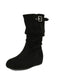 Wildleder Keilabsatz Schnalle Detail Stiefel