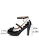 Vintage Bogen Farbblock Schnalle Mary Jane Schuhe