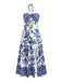 1970er Boho Halter Ethnisch Drucken Kleid