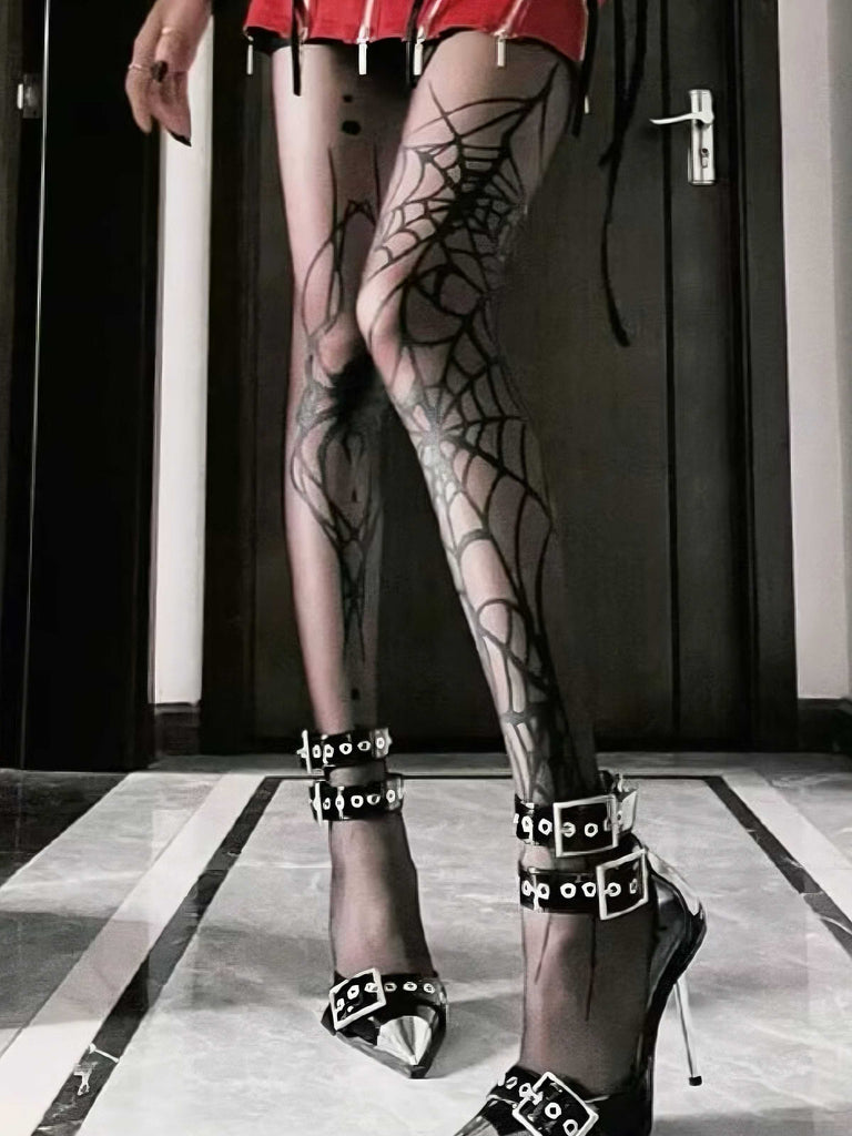 Halloween Spinne Web Gothic Strümpfe