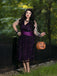 Deep Purple 1950er Halloween Fledermaus Schleife Kleid