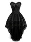 Schwarz 1980er Punk Trägerlos Spitze Gothic Korsett Kleid
