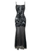 Schwarz 1970er Gothic Skeleton Netz Slip Kleid