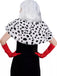 Weiß Halloween Cruella de Vil Kostüm Dalmatiner Cosplay Umhang
