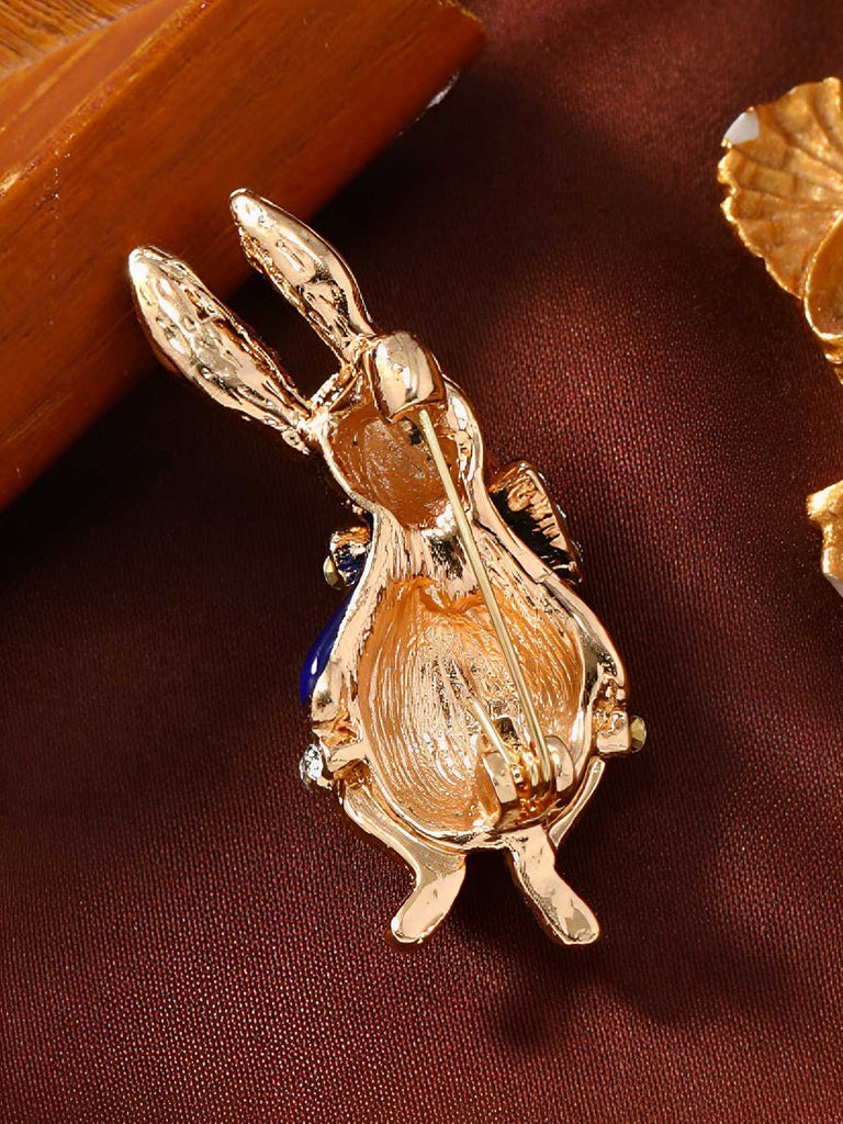 Gold-Tone Strasssteine Kaninchen Brosche