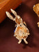 Gold-Tone Strasssteine Kaninchen Brosche