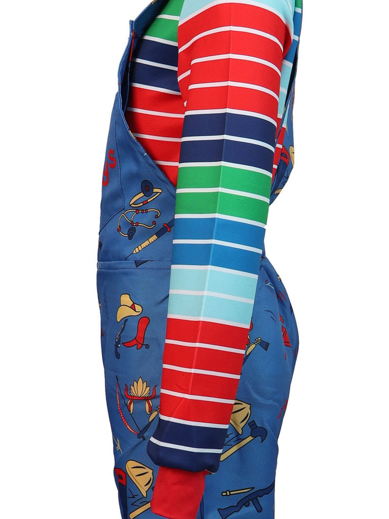 1940er Chucky-Puppe Streifen Latzhose Cosplay Set