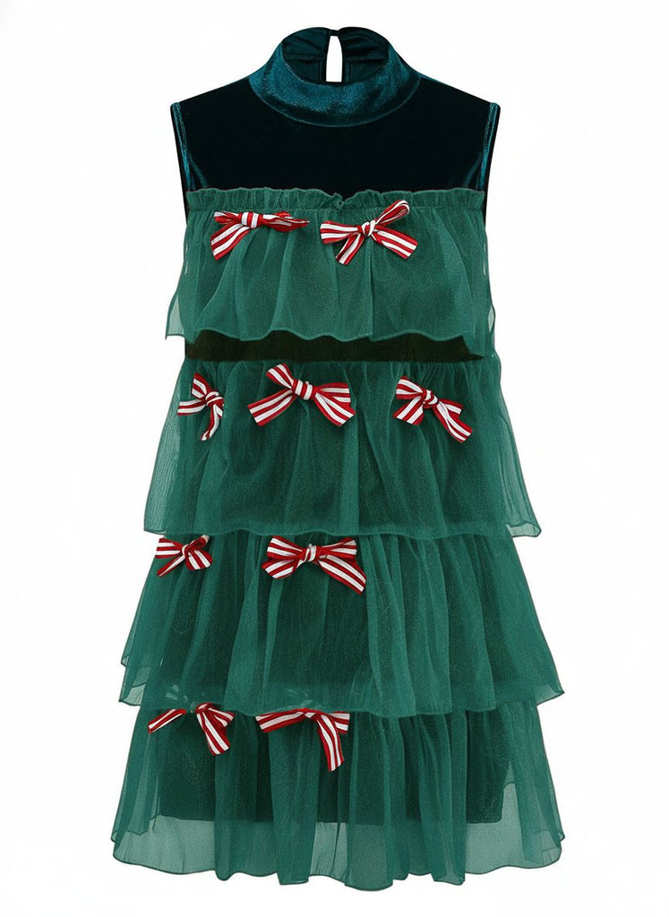 1960er Netz Bogen Weihnachten Baum Kleid